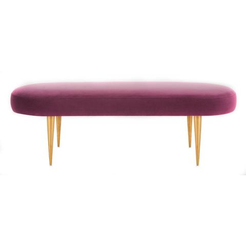 Velvet Oval Bench In Plum | Chairish for Beyond Seating Exploring the Versatility of a 45" Plum and Purple Velvet Bench